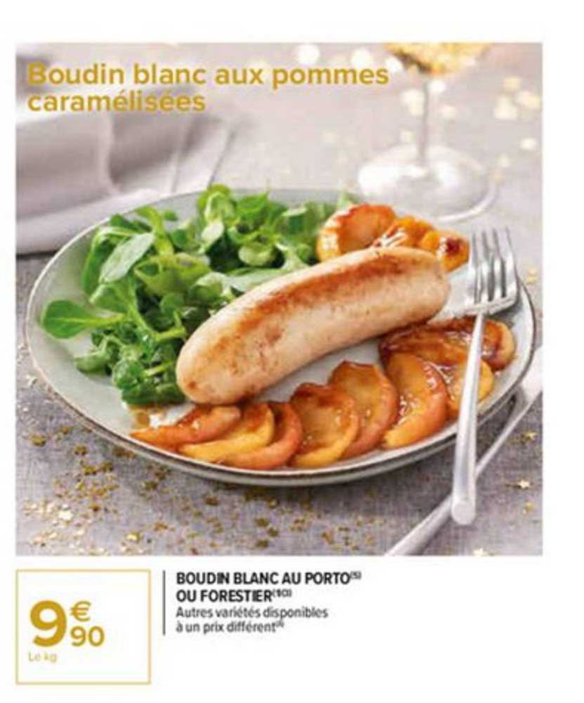 boudin blanc au porto ou forestier
