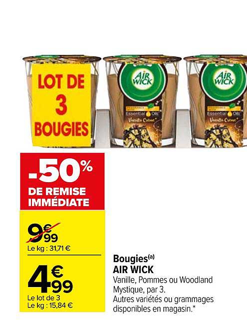 bougies air wick