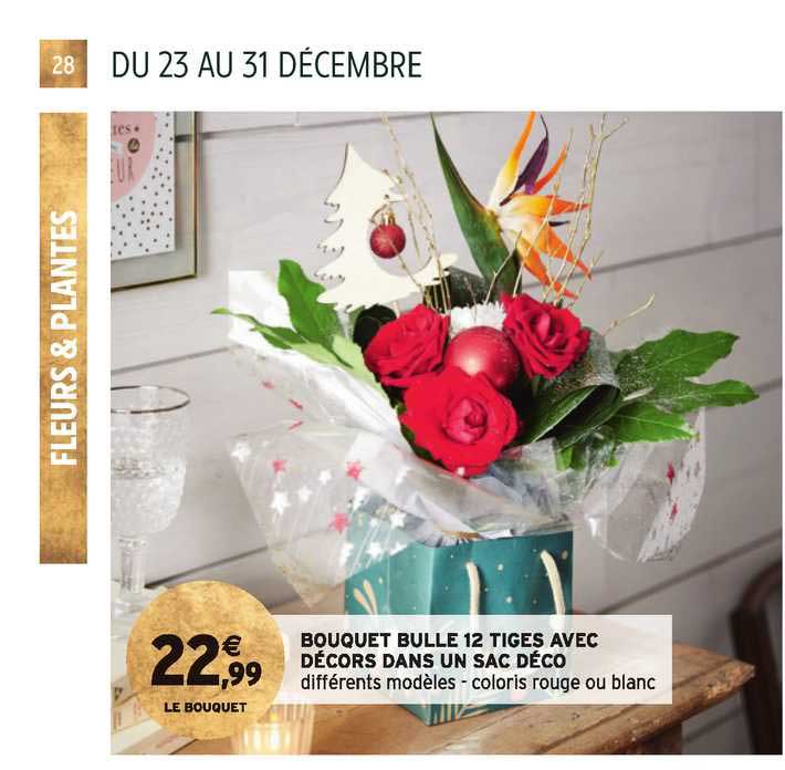 Bouquet Bulle 12 Tiges Avec Décors Dans Un Sac Déco