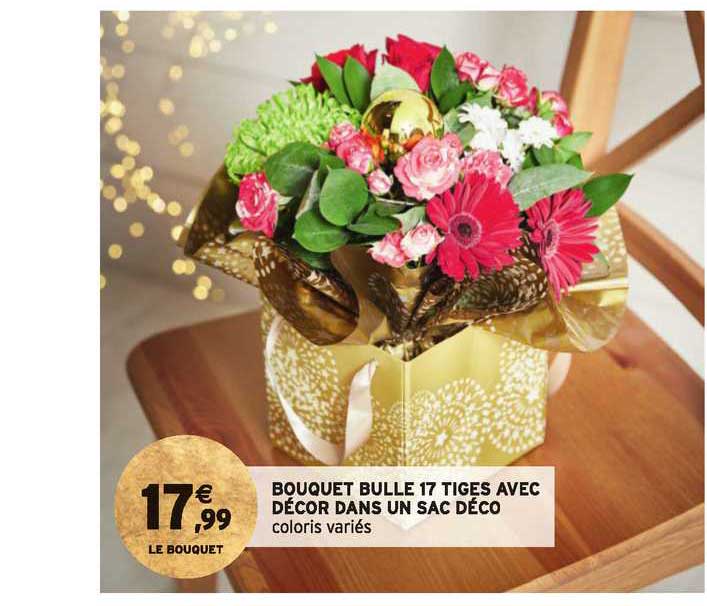 Bouquet Bulle 17 Tiges Avec Décor Dans Un Sac Déco