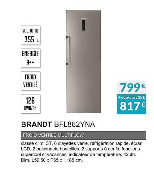 brandt bf862yna froid ventilé multiflow