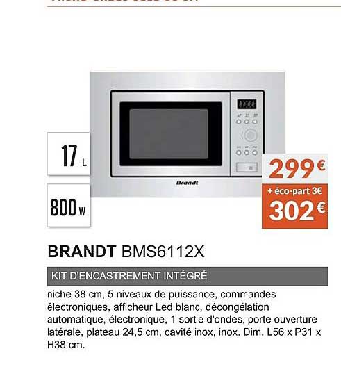 brandt bms6112x kit d'encastrement intégré