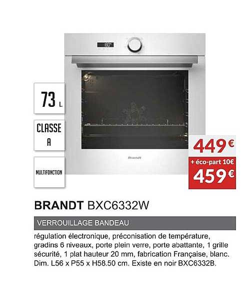 Brandt Bxc6332w Verrouillage Bandeau