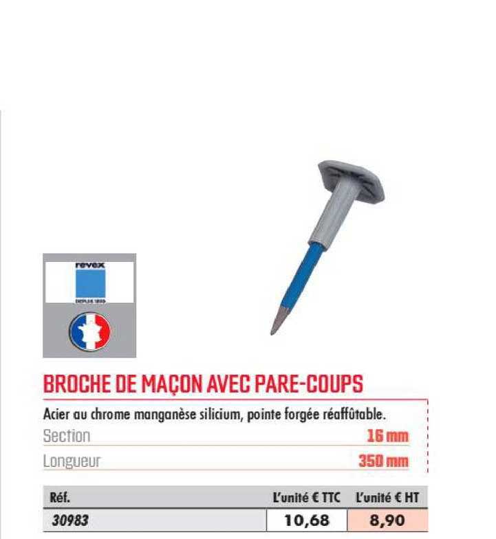 broche de maçon avec pare coups