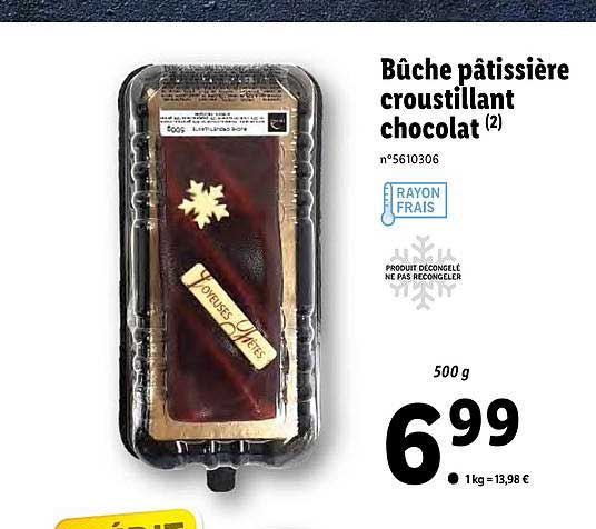 bûche pâtissière croustillant chocolat