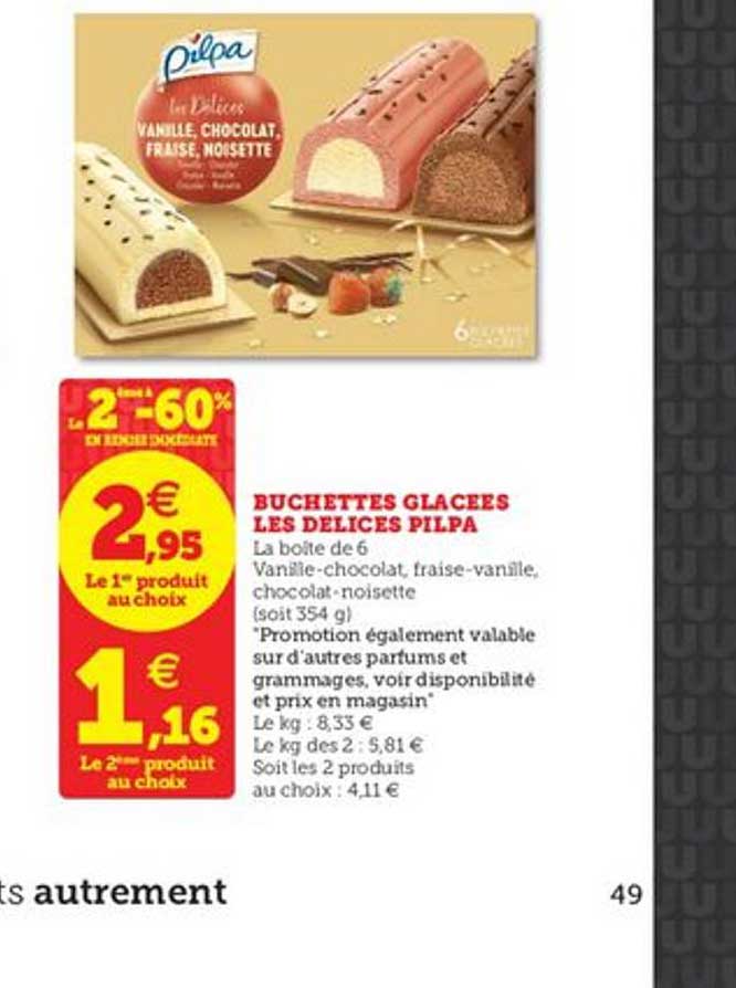 Bûchettes Glacée Les Délices Pilpa