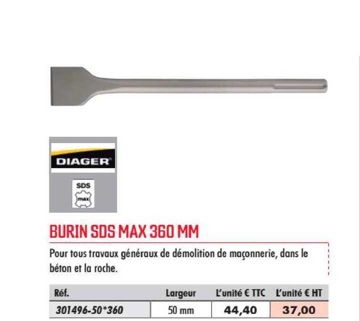 burin sds max 360 mm diager