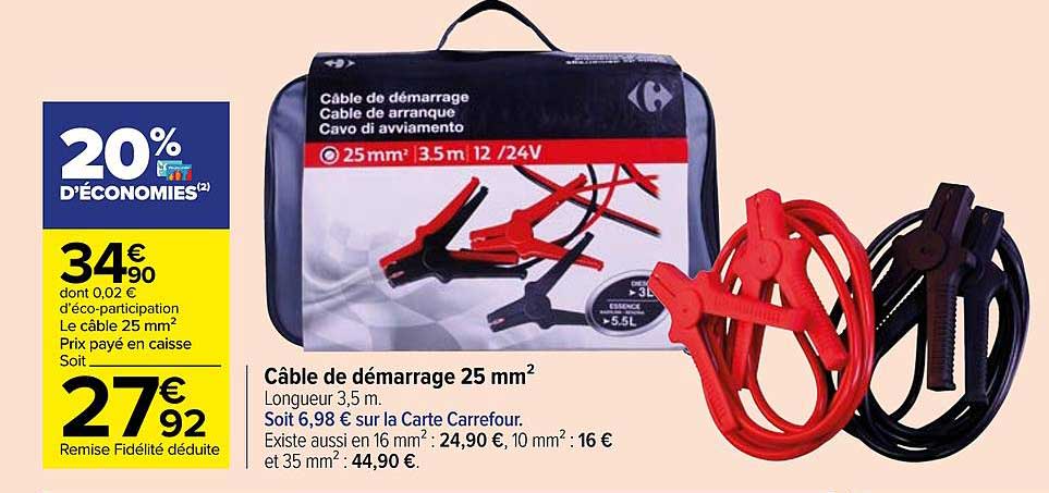 câble de démarrage 25 mm2