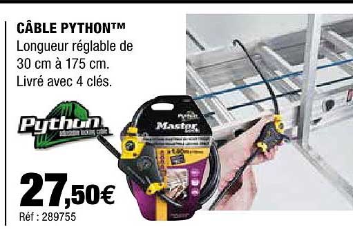câble python master lock