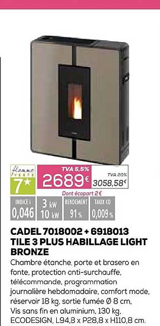 cadel 7018002 + 6918013 tile 3 plus habillage light bronze
