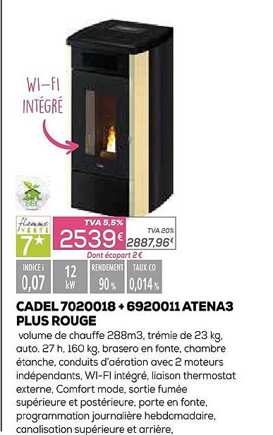 cadel 7020018 + 690011 atena 3 plus rouge