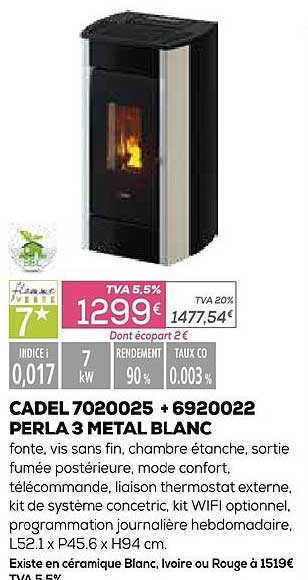 cadel 7020025+ 6920022 perla 3 metal blanc