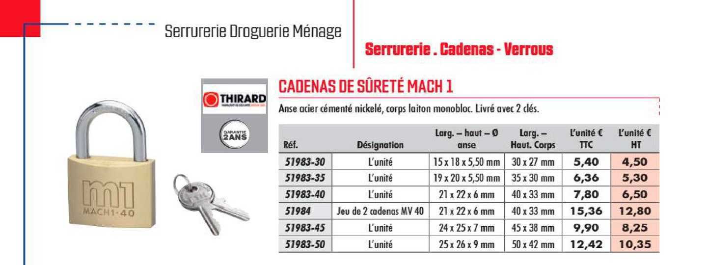 cadenas de sûreté mach 1 thirard