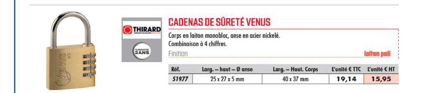 cadenas de sûreté venus thirard