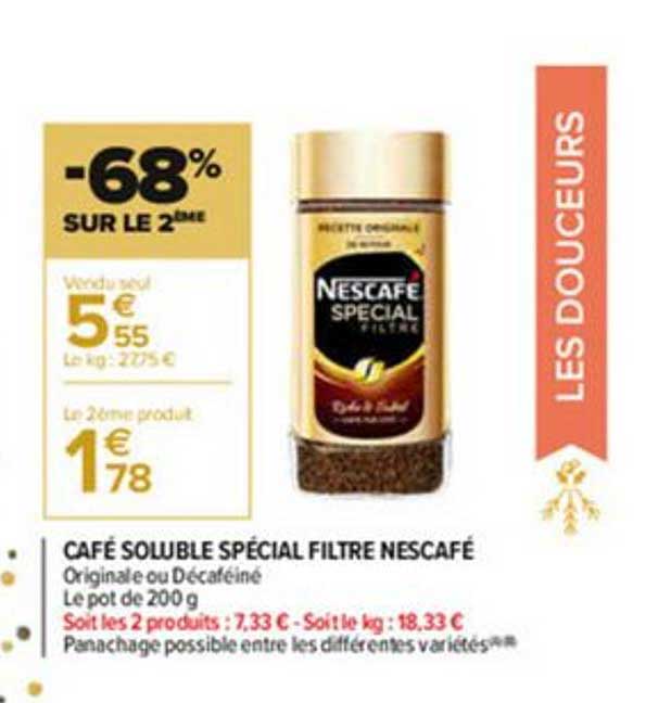 Café Soluble Spécial Filtre Nescafé