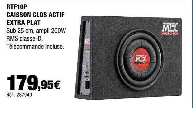caisson clos actif extra plat mtx audio rtf10f