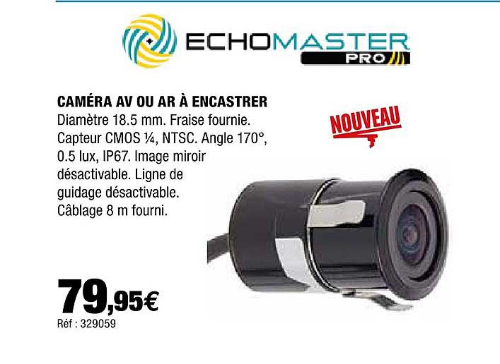 caméra av ou ar à encastre ecomaster pro