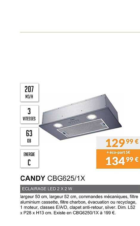 candy cbg625 1x éclarage led 2 x 2 w