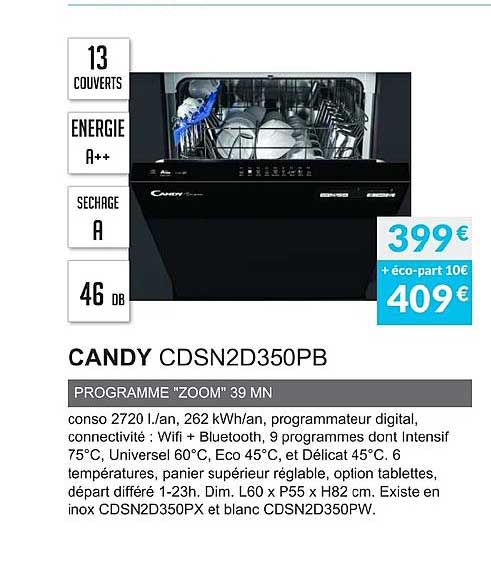 Candy Cdsn2d350pb Programme Zoom 39 Mn