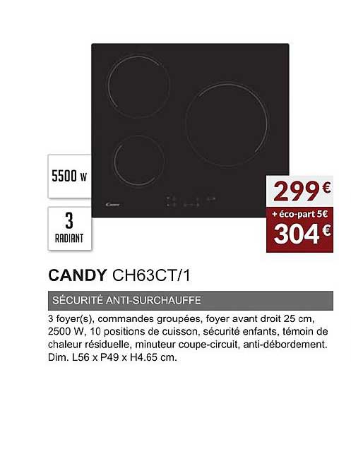 candy ch63ct 1 sécurité anti surchauffe