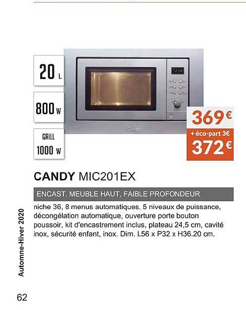 candy mic201ex encast meuble haut faible profondeur