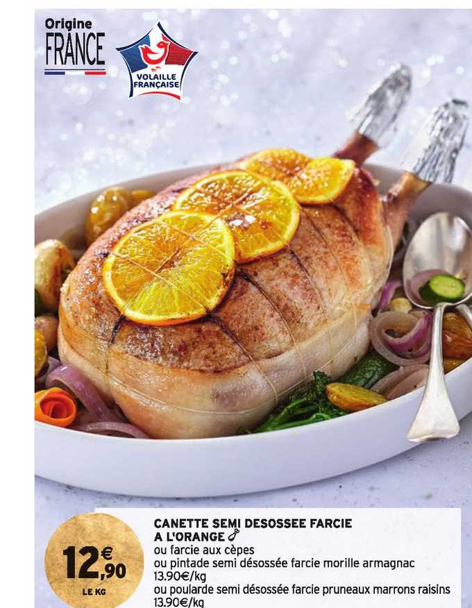canette semi désossée farcie à l'orange