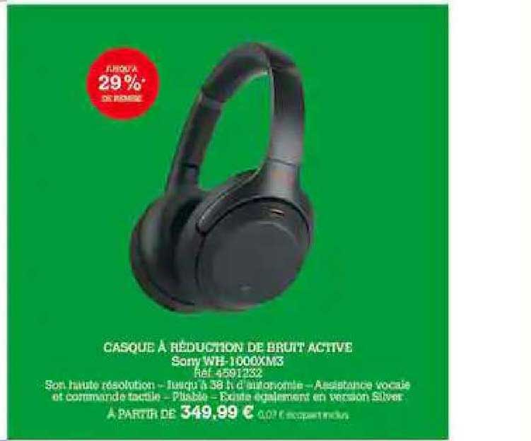 Casque à Réduction De Bruit Active Sony