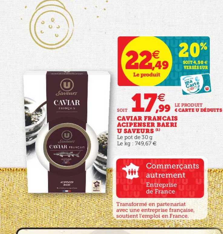 caviar français acipenser baeri u saveurs