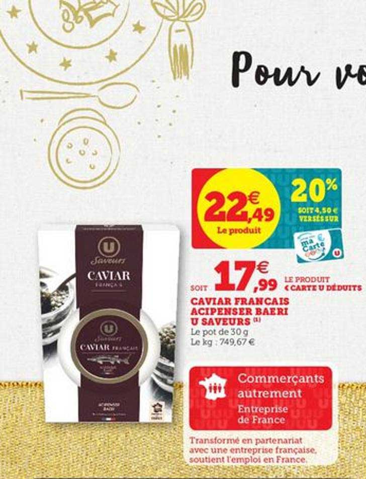 caviar français acipenser baeri u saveurs