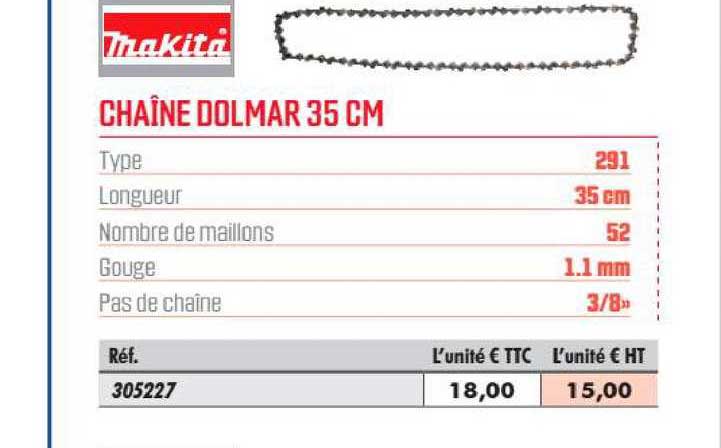 chaîne dolmar 35 cm makita