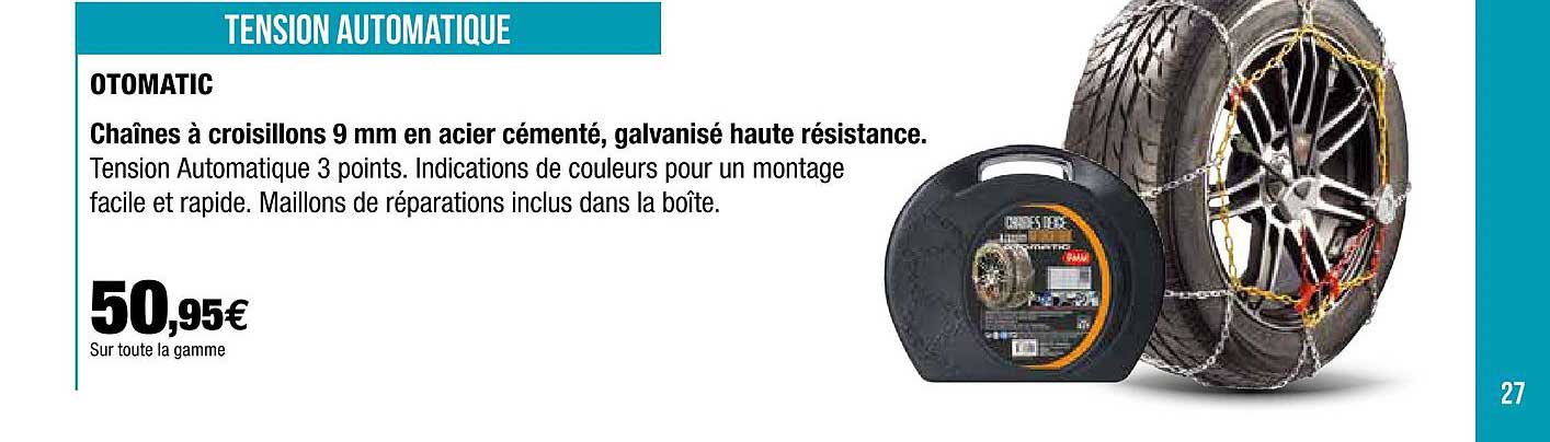 chaînes à croisillons 9 mm en acier cémenté, galvanisé haute résistance otomatic