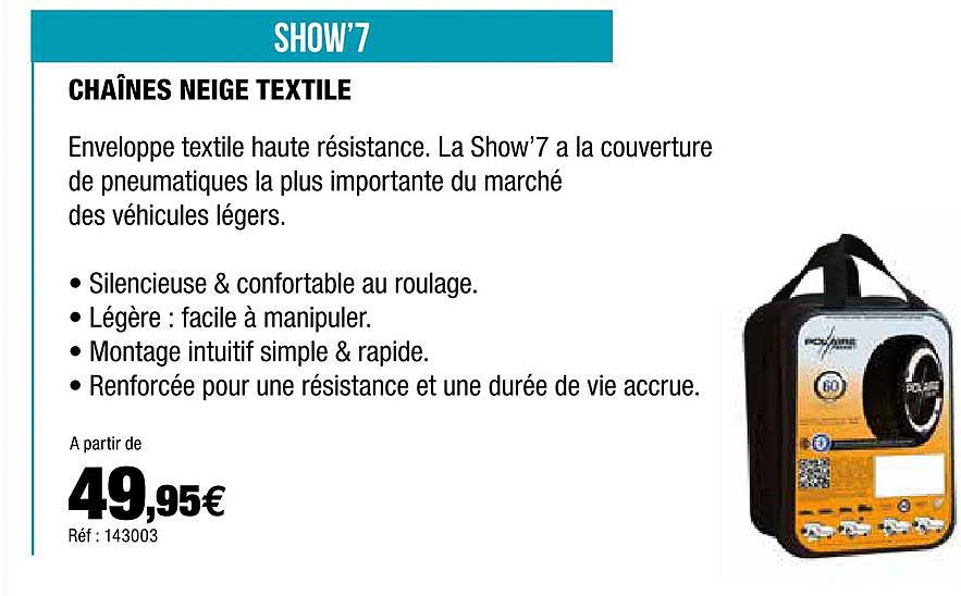 chaînes neige textile