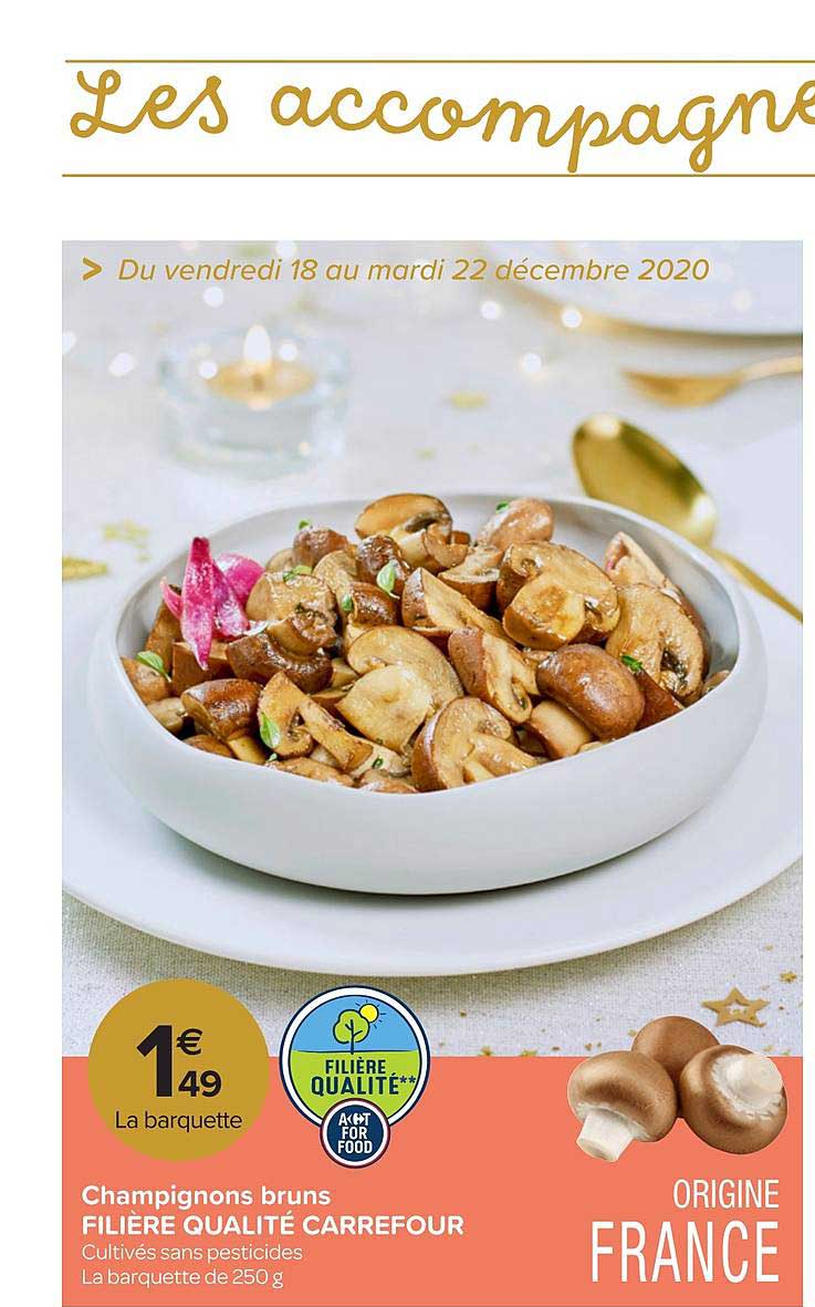 champignons bruns filière qualité carrefour