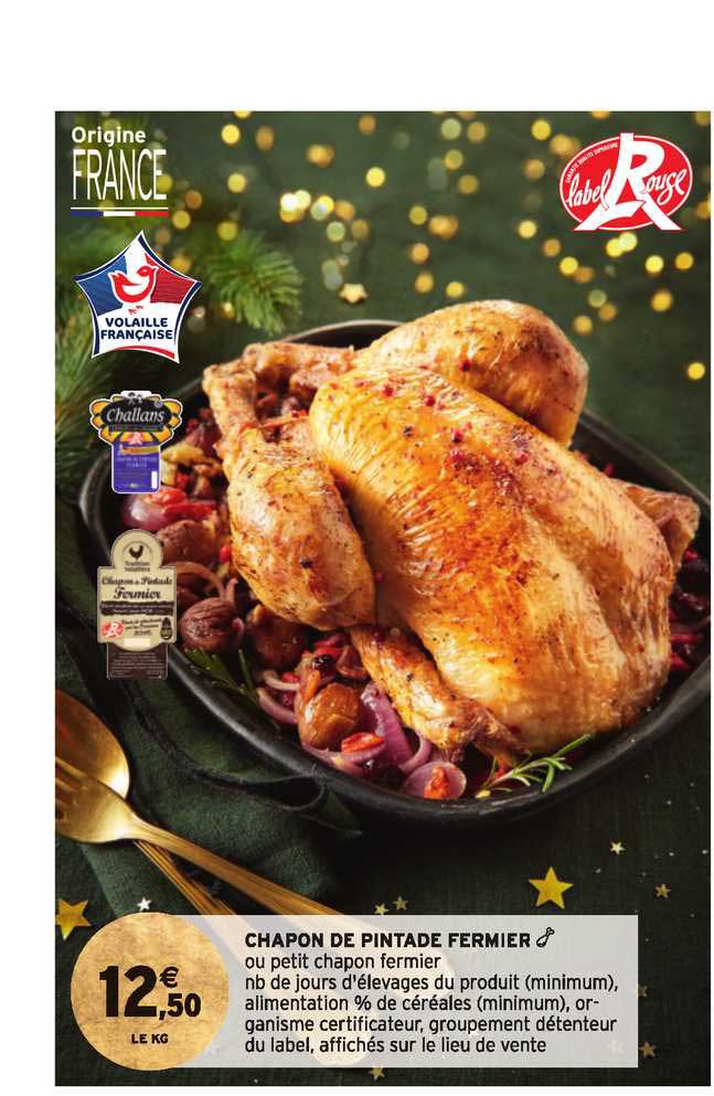 chapon de pintade fermier