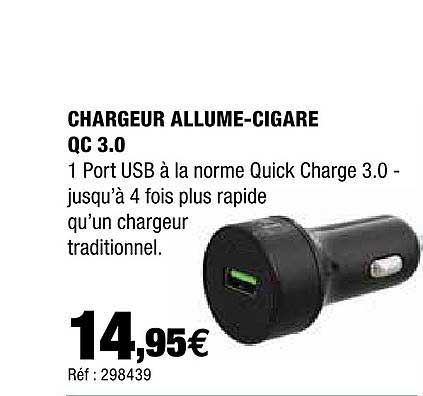 chargeur allume-cigare qc 3.0
