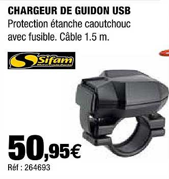 chargeur de guidon usb sifam