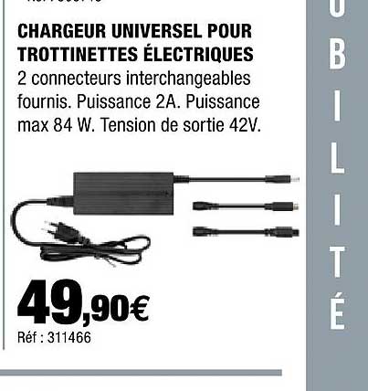 chargeur universel pour trottinettes électriques