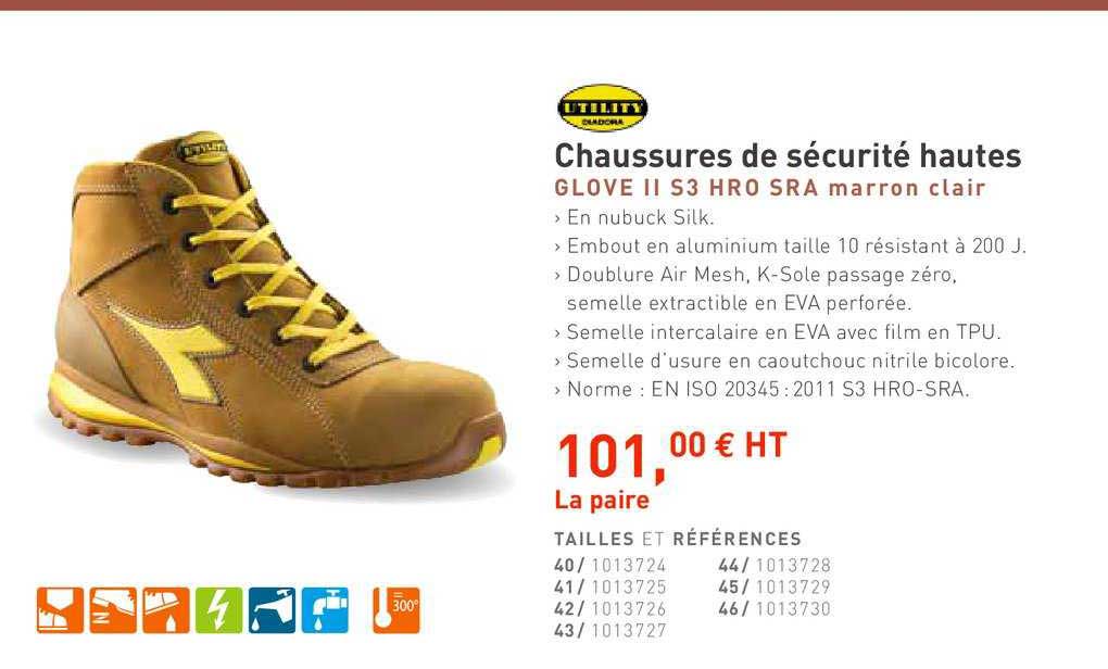 chaussures de sécurité hautes glove ii s3 hro sra marron clair