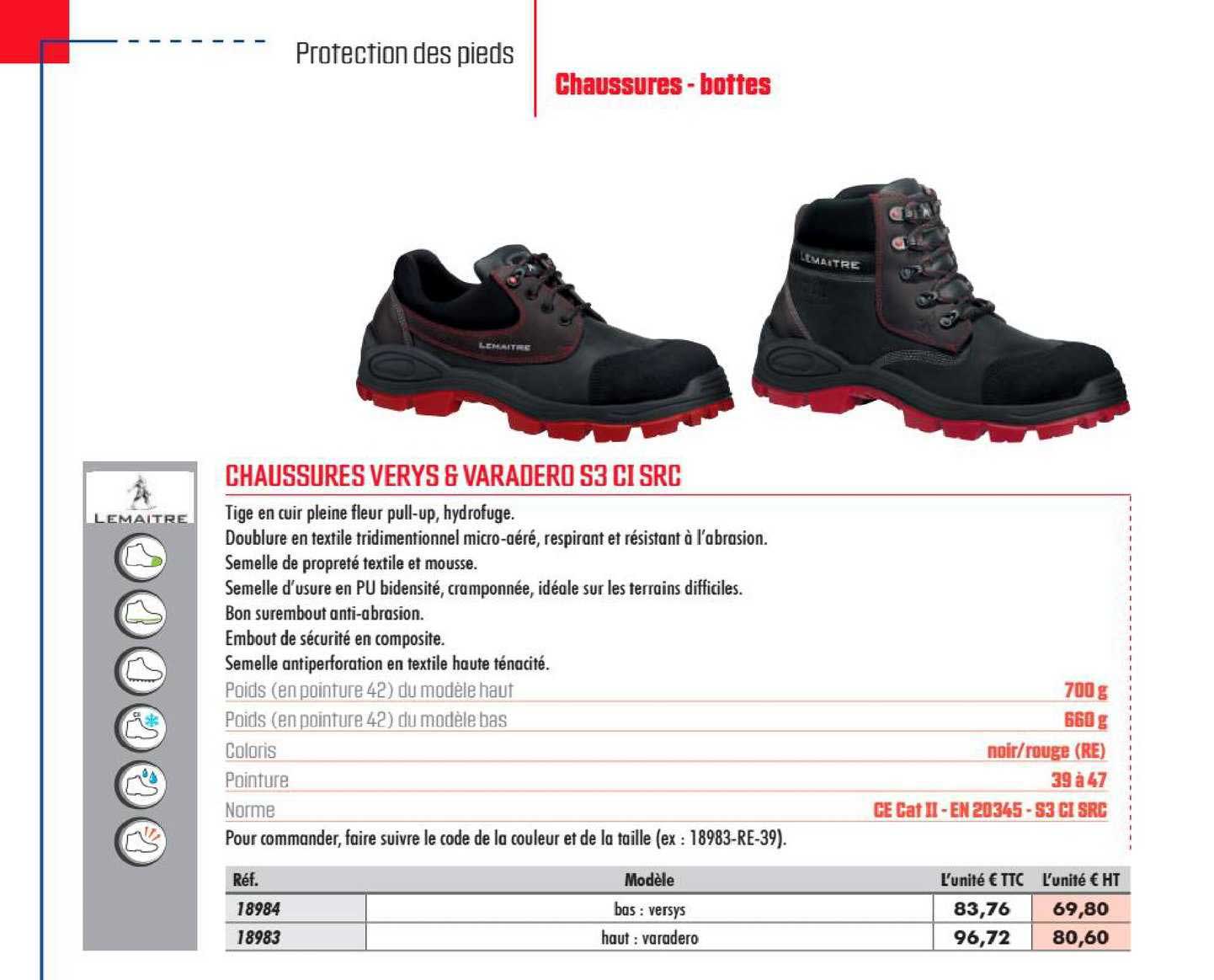 chaussures verys & varadero s3 ci src