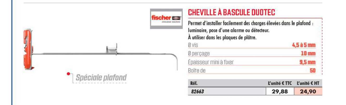 cheville à bascule duotec fischer