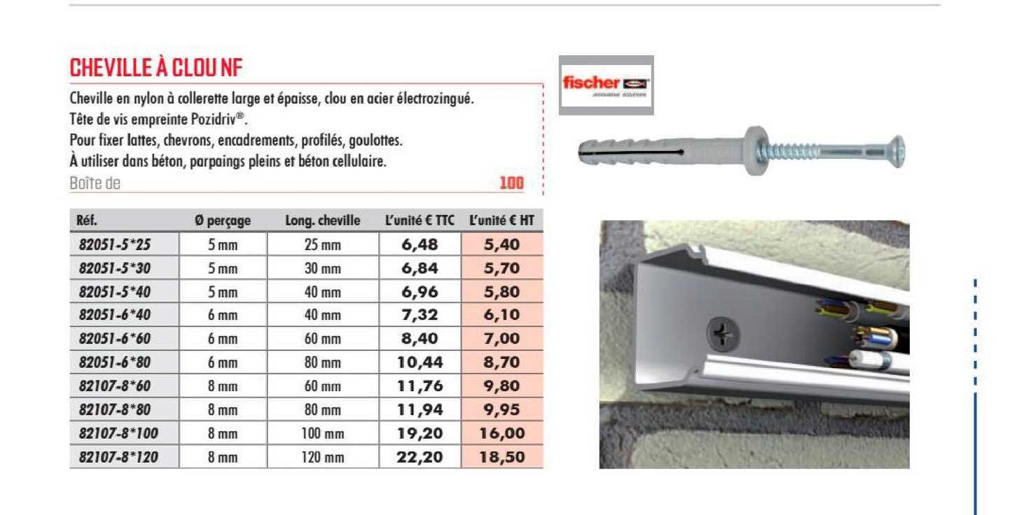 cheville à clou nf fischer