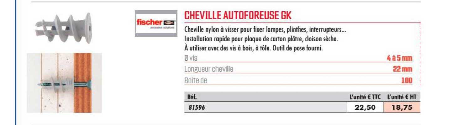 cheville autoforeuse gk fischer