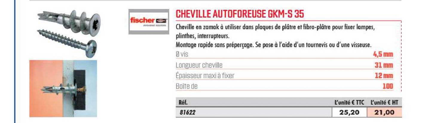 cheville autoforeuse gkm s 35 fischer