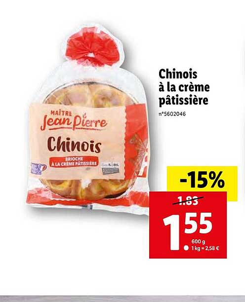 chinois à la crème pâtissière maître jean pierre