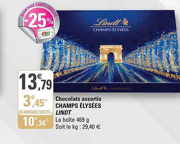 chocolats assortis champs élysées lindt