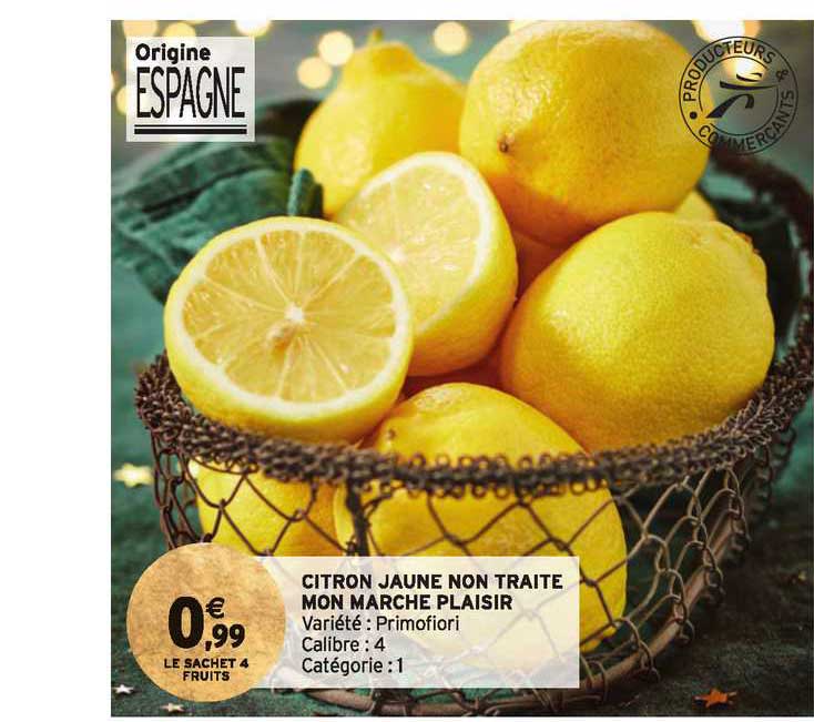 citron jaune non traité mon marché plaisir