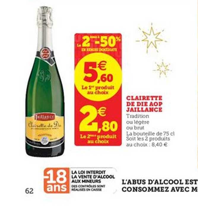 clairette de die aop jaillance la 2ème à -50% en remise immédiate