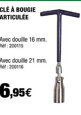 clé à bougie articulée