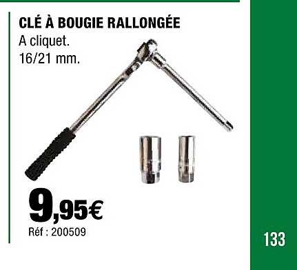 clé à bougie rallongée