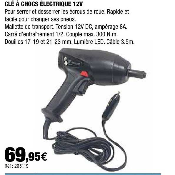 clé à chocs électrique 12 v